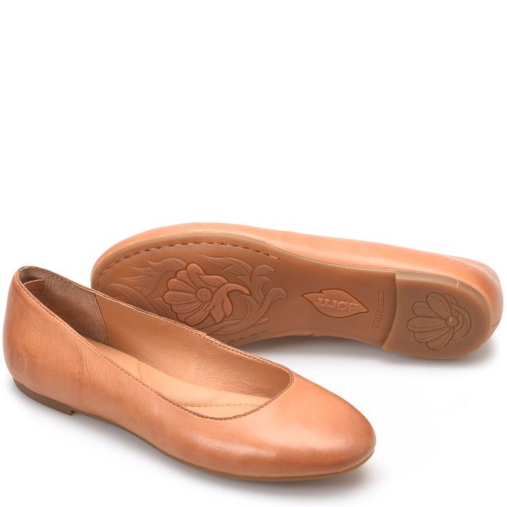 Born Tan Leather Women's Flats
